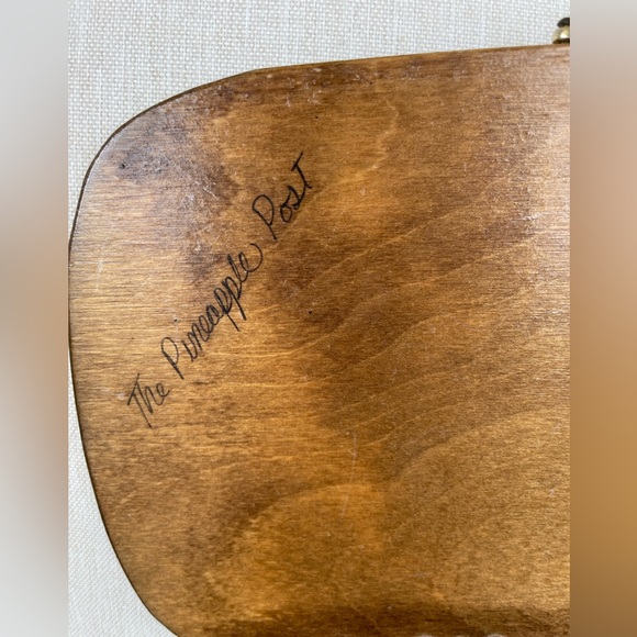 Caro Nan Vintage Wood Painted Basket Purse  with Colorful City Design - Picture 3 of 13